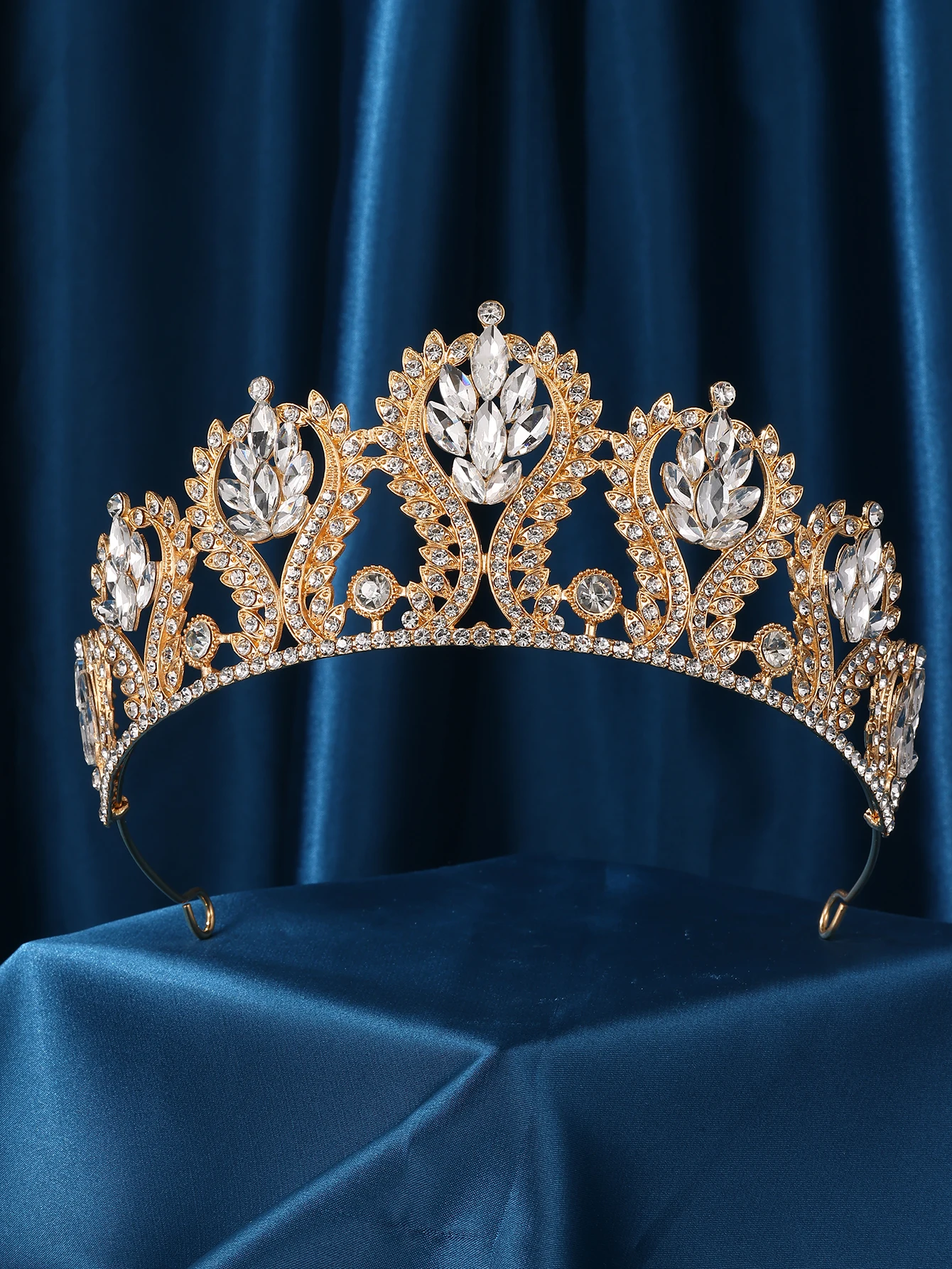 Baroque Waterdrop Crystal AB Wedding Bride Crown Princess Girl Bridal Tiara Birthday Party Wedding Hair Dress Accessories