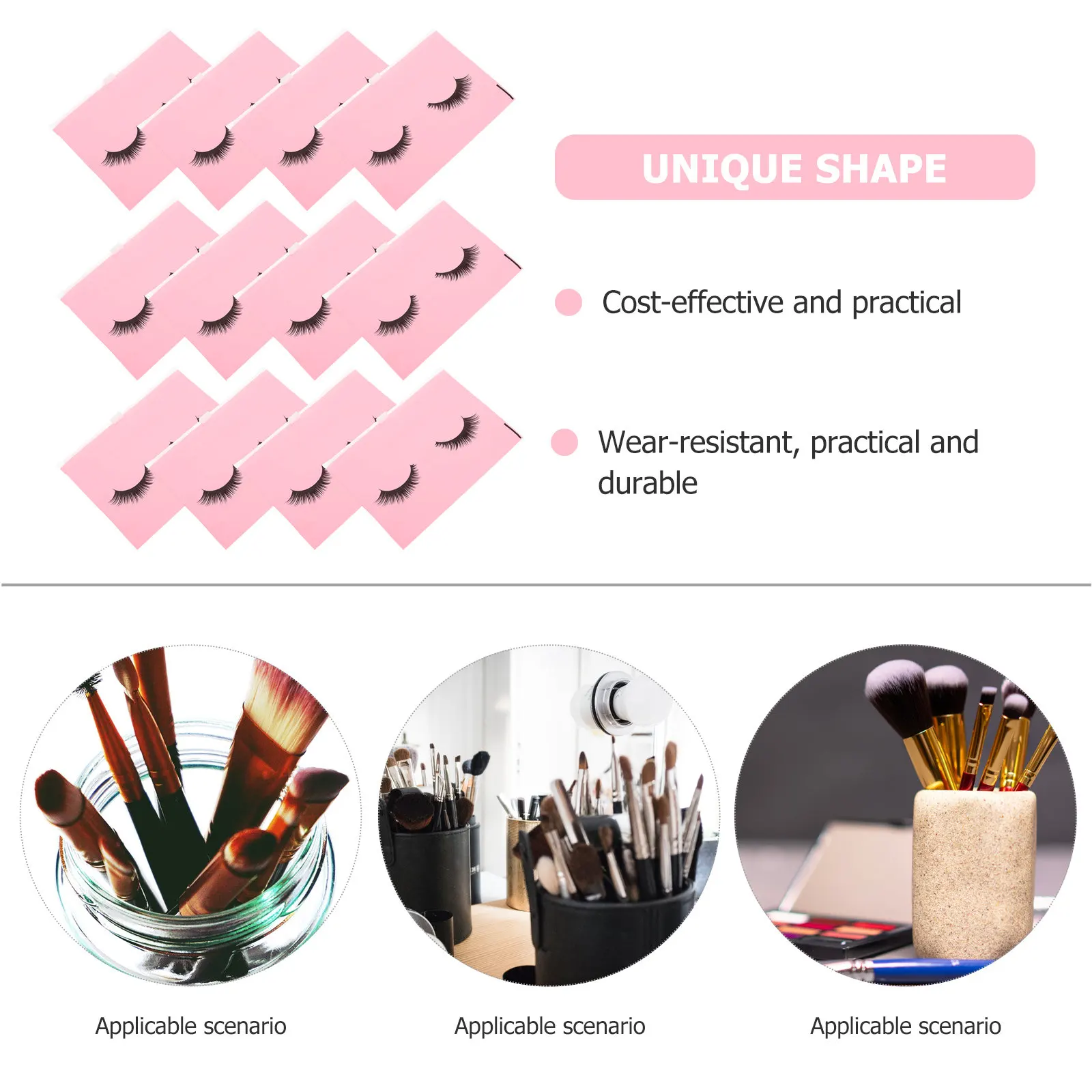 50Pcs Organizer Bag Eyelash Pattern Travel Makeup Zipper Toiletry Storage Portable Multipurpose Pouch for Toiletries