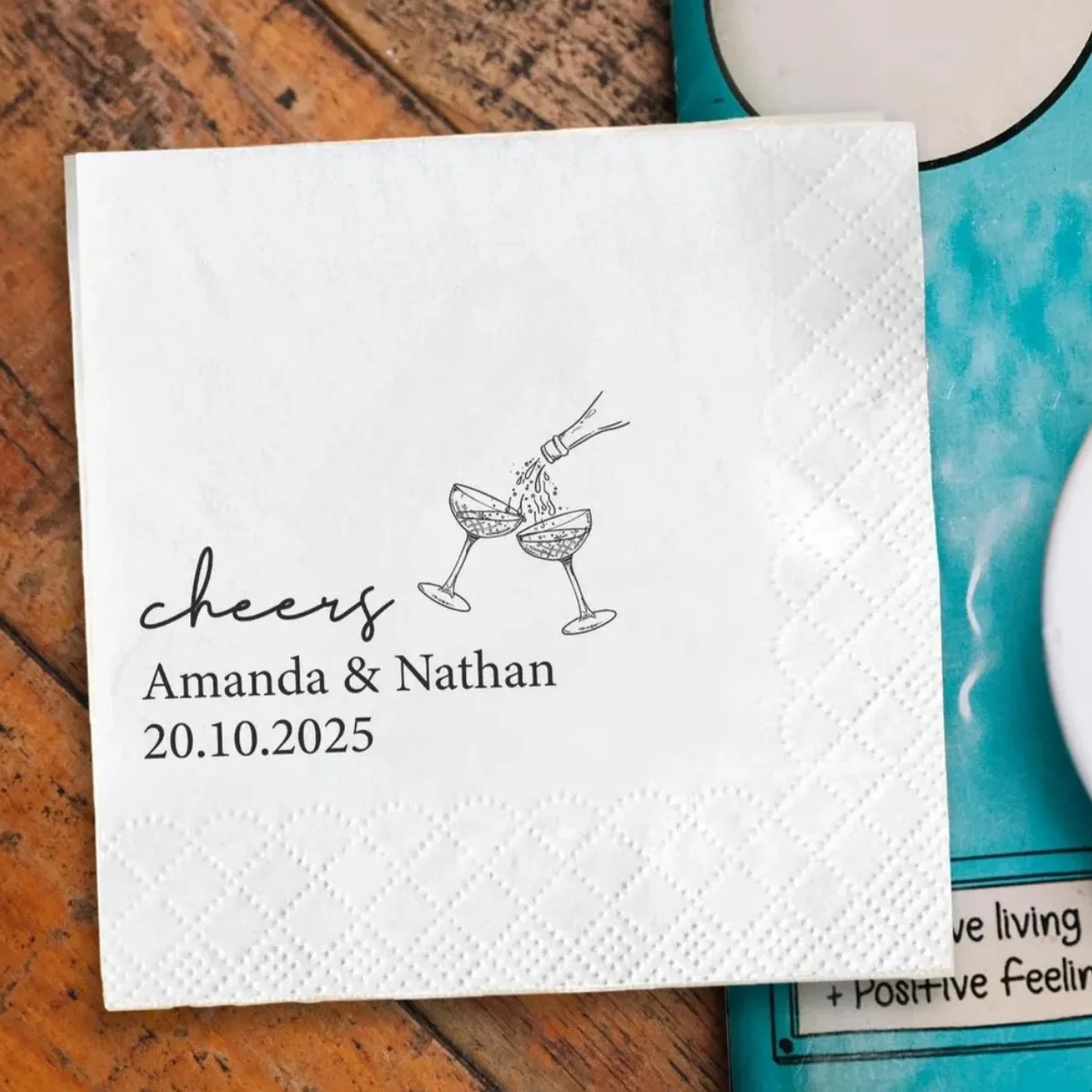 

50 шт. персонализированные свадебные салфетки: современный декор для репетиционного ужина