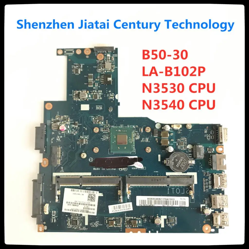 

Original ZIWB0/B1/E0 LA-B102P B50-30 Motherboard for Lenovo B50-30 Laptop Motherboard with intel N3540 N3530 CPU 100% test