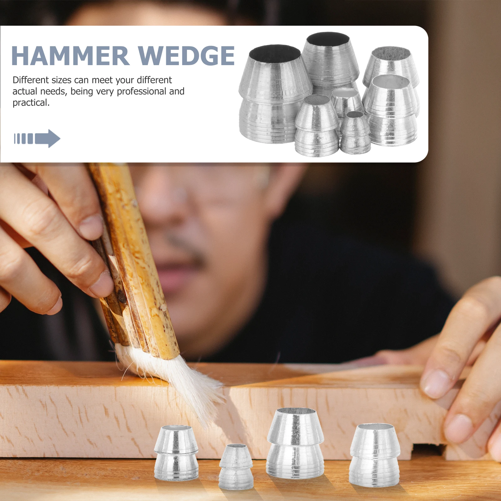 

14pcs Hammer Handle Hand Metal Wedges For Woodworking Tools Durable Set Installation Reinforcing Wedges Woodworkers