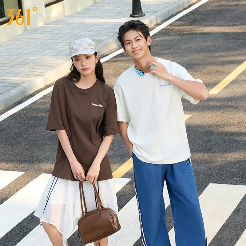 361 Degrees Mr.donothing Collaboration Sport T-shirt Unisex Trendy Breathable Antibacterial Summer Loose Couple Shirt 652626105