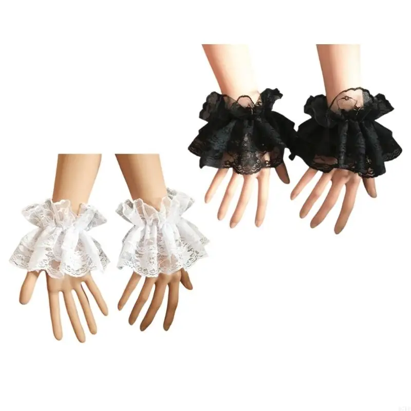 Adjustable Mesh Wrist Guards For Daily Use Sun Block White Black Pair H7EF