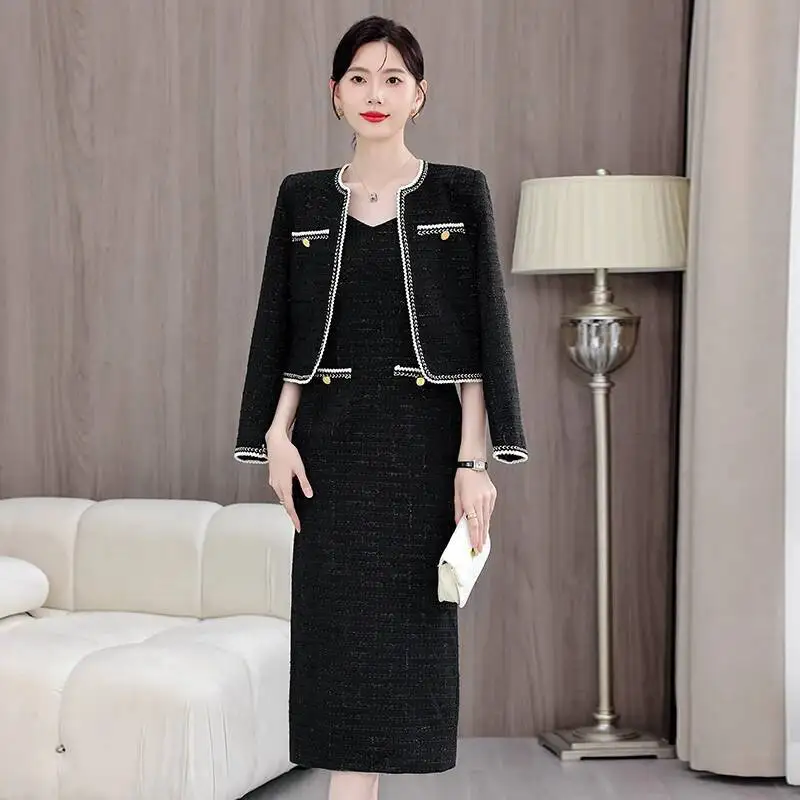 Formal Business Suits with Dress and Jackets Coat High Quality Fabric Blazers Professional Work Wear Career Interview Outfits