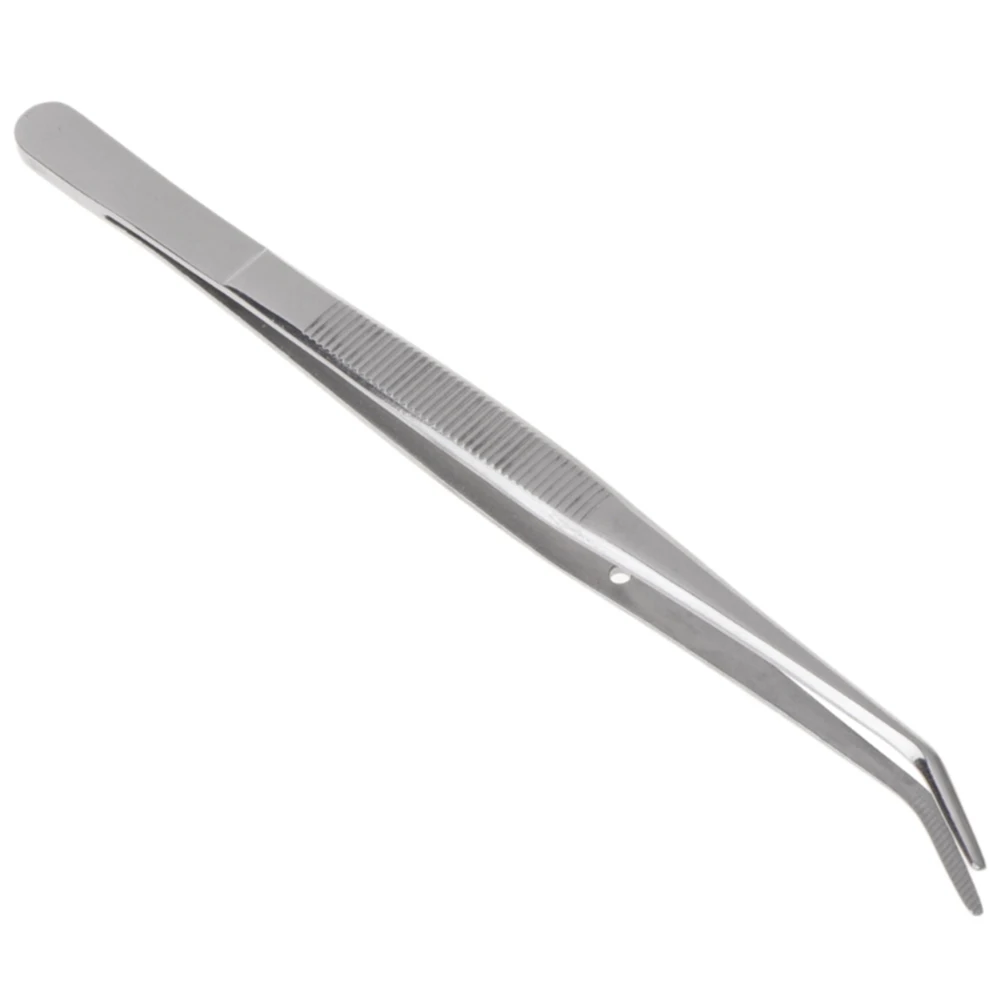 Stainless Steel Tweezers With Curved Pointed Serrated Tip Home Medical Dental Garden Daily Kitchen Precision Tweezer Tools