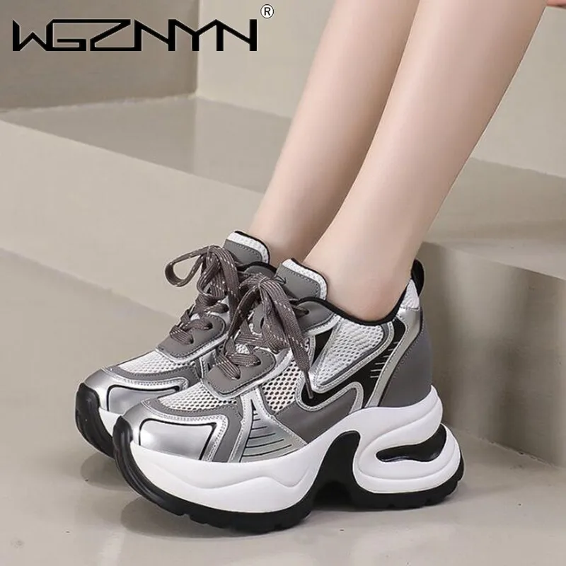 

Summer Sneakers Women Vulcanized Shoes Fashion Breathable Thick Sole Ladies Trainers Platform Women Chunky Sneakers Basket Femme