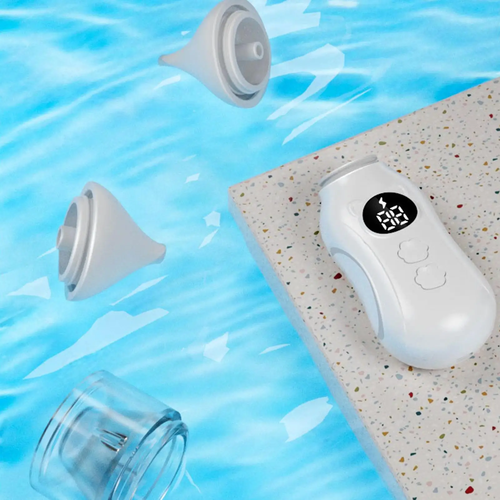 

Electric Nose Sucker Rechargeable Booger Picker With Double Size Replacement Head Adjustable Suction Baby Nose Cleaner For Cough