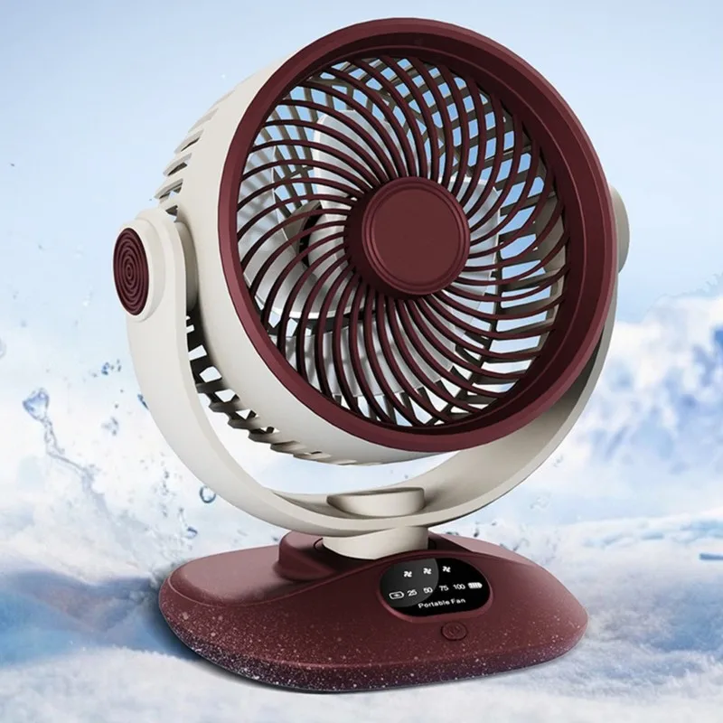 A56T-Portable USB Desk Fan With Oscillating Head And Rechargeable Battery - Ideal For Home And Office