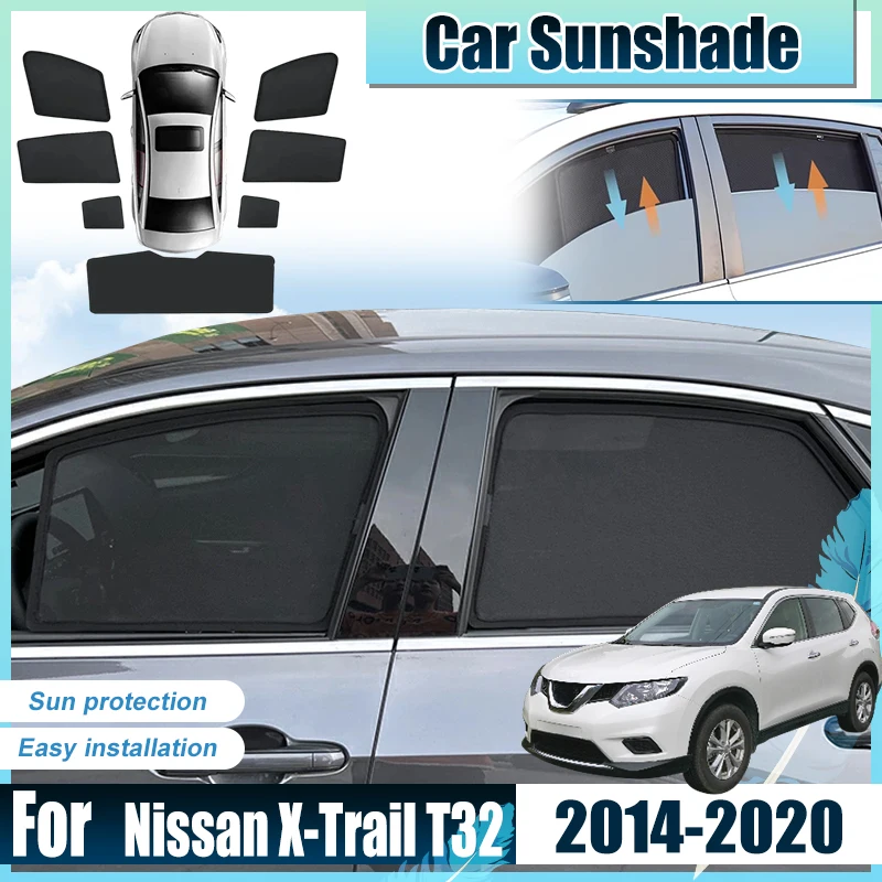 

For Nissan X Trail T32 Accessories X-Trail XTrail 2014-2020 Car Front Rear Window SunShades Cove Anti UV Visors Heat light Mesh
