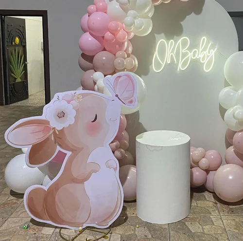 Imagen 2 del producto Kt Board Bunny Rabbit-telón de fondo recortado, tablero de cumpleaños de 12/18/24/36 pulgadas para fiesta, Baby Shower, accesorio de pie