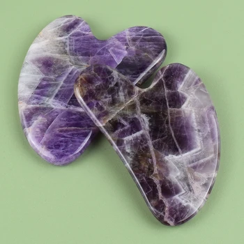 Amethyst Face Gua Sha Tool Skin Care Body Eye Natural Crystal Mineral Stone Heart…