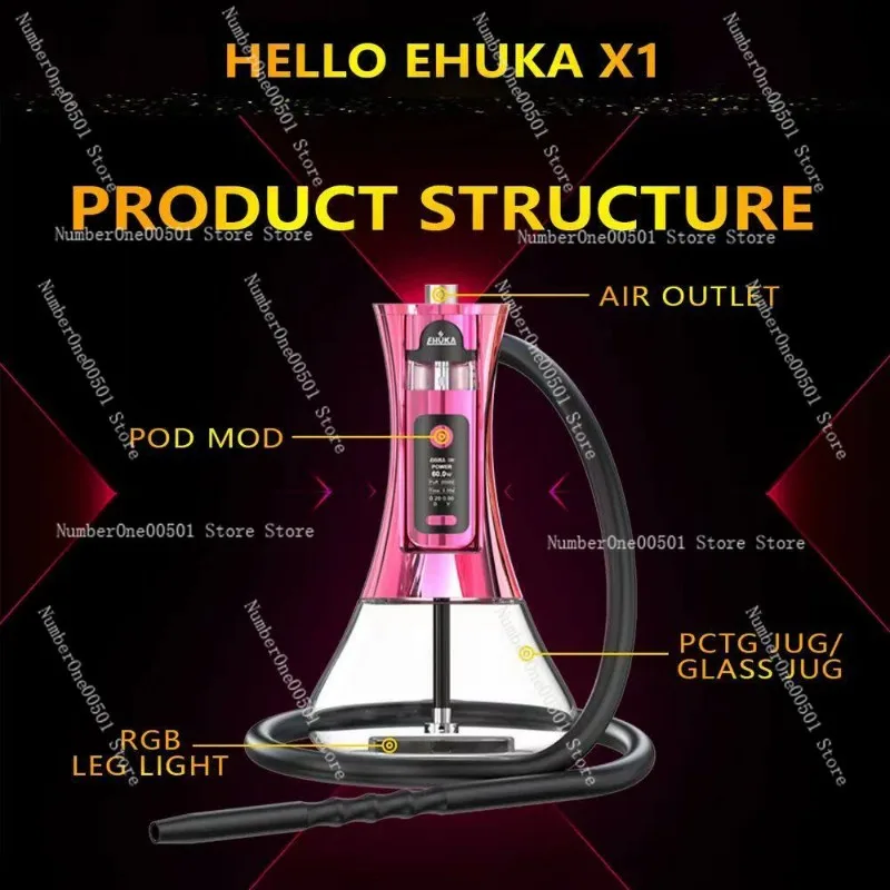 

Premium Bluetooth Remote Shisha Hookah Temperature Control LED Light Smoking Pipe