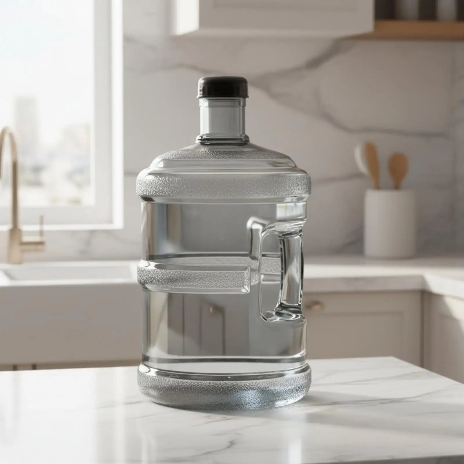 Transparent Water Jug Container for Potable Water Dispenser with Secure Screw Cap