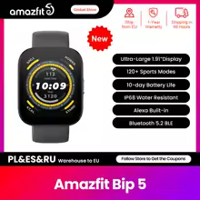 Novo amazfit bip 5 46mm smartwatch 120 + modos esportivos 24 horas de monitoramento de saúde bateria de 10 dias relógio inteligente para android ios