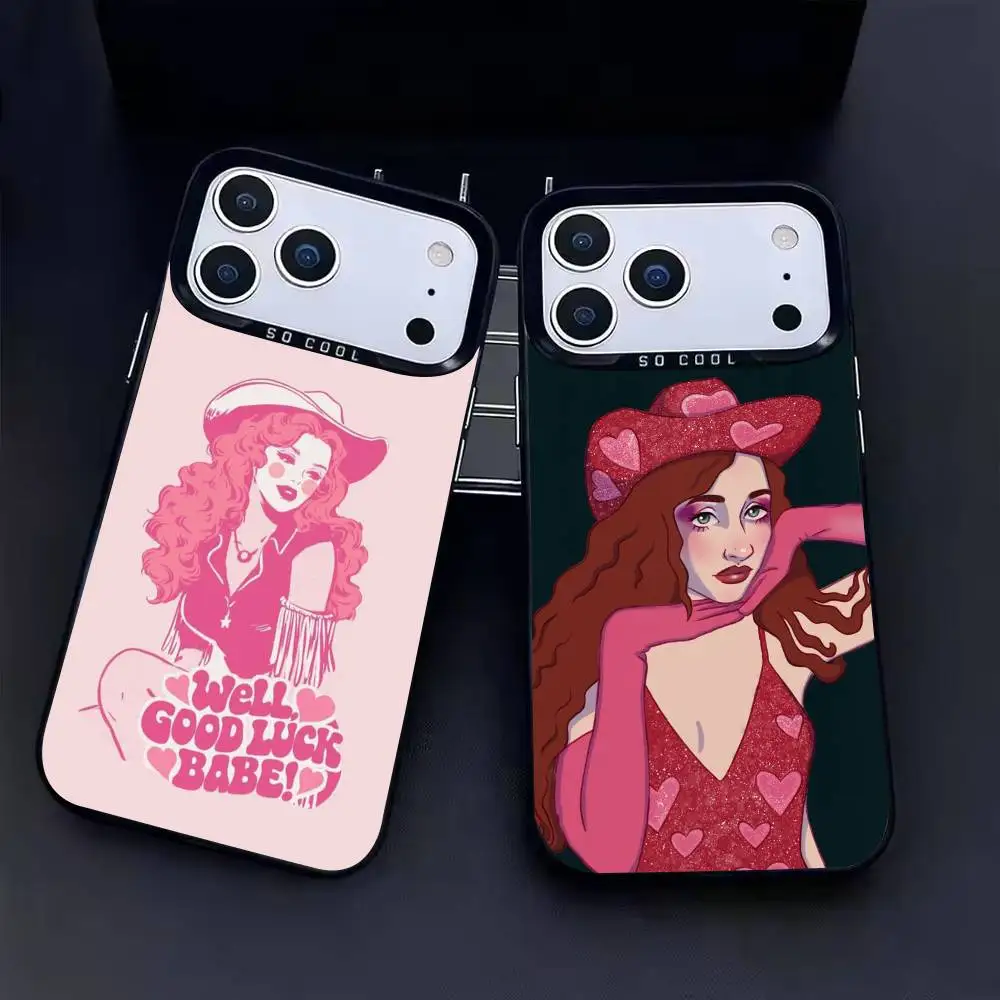 

Chappell Roan Good Luck Babe Phone Case For iPhone17, 16,15,14,13,12 Pro Max Black Candy Matte Shockproof Cover