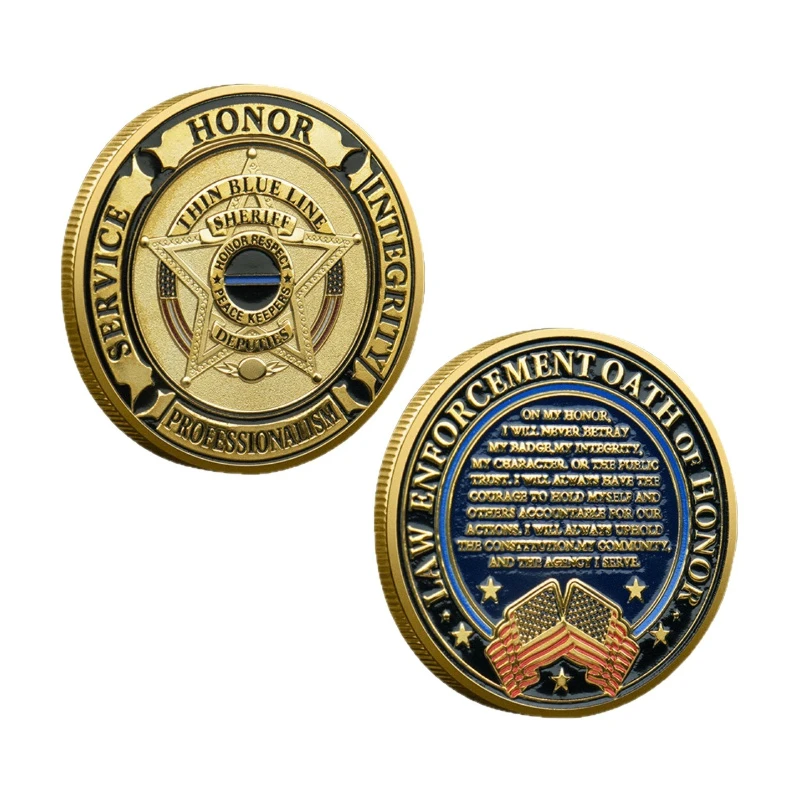 Police Commemorative Coin Badge Thank You Coins Collection Jewelry Decoration Accessories for Friends Birthday Souvenir Gifts