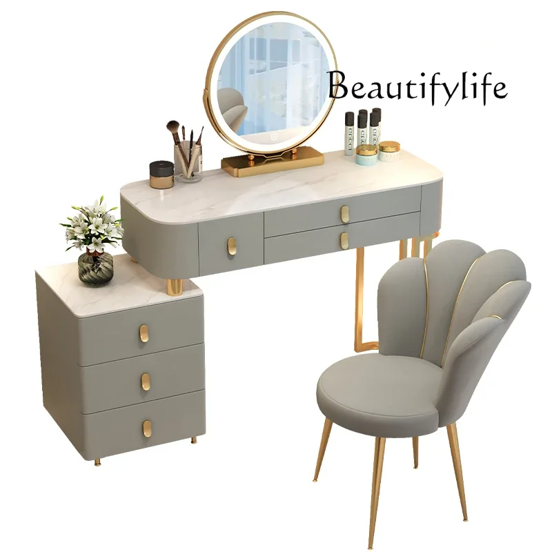 

Light luxury dressing table bedroom modern simple makeup table storage storage integrated cabinet makeup stool combination