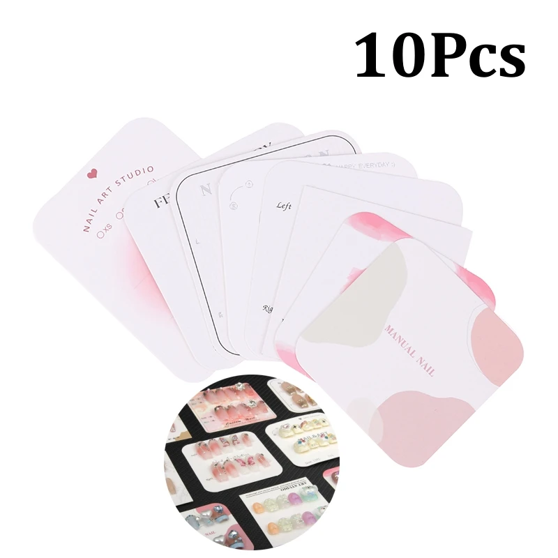 10PCS Press-On Nail Display Handmade False Nail Design Swatch Show Card Nail Cardboard Ins Manicure Photo Props Card