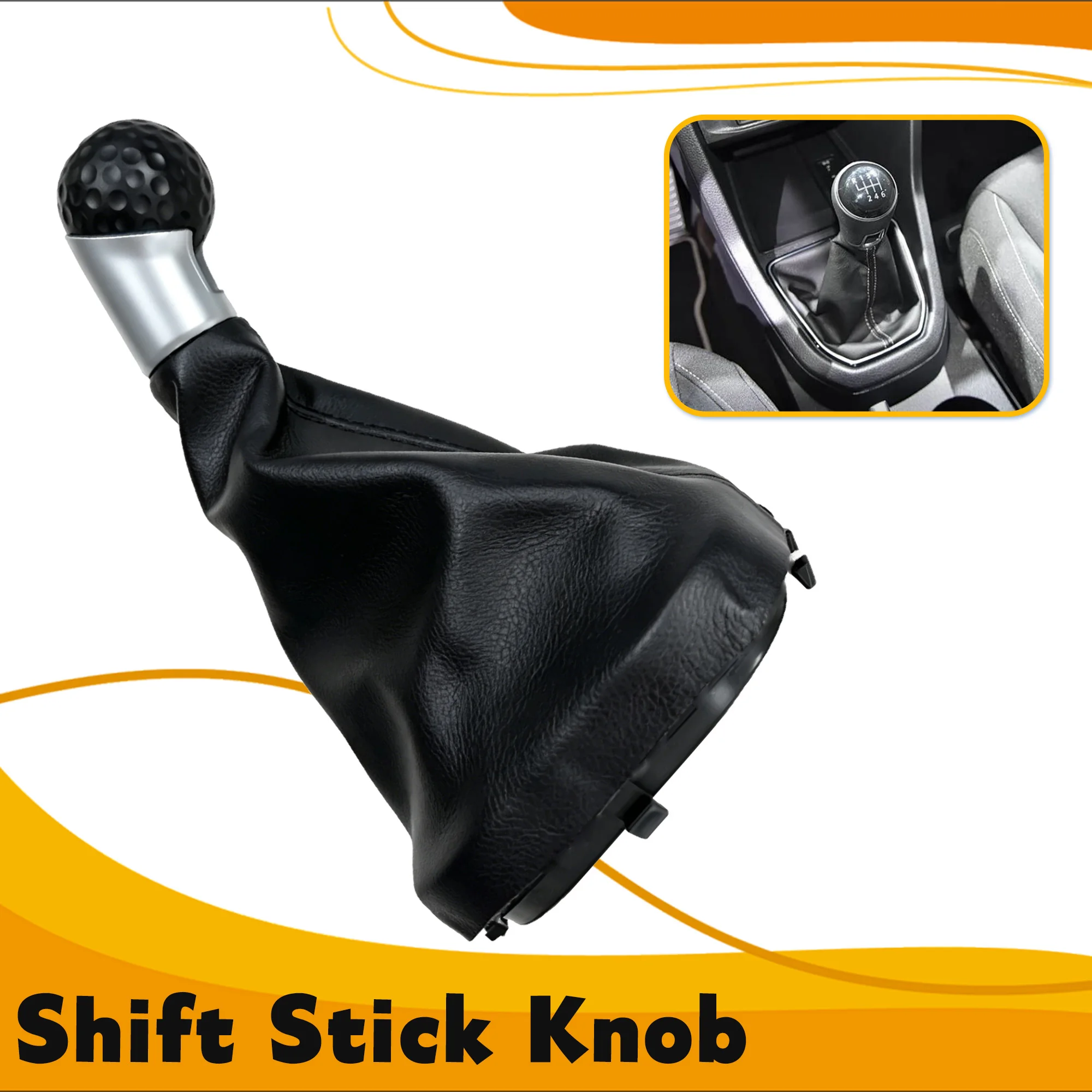 Para Volkswagen VW Touran 2003-2011/Caddy 2004-2009, pomo de palanca de cambios manual de 5 velocidades con funda de goma, accesorios para automóvil