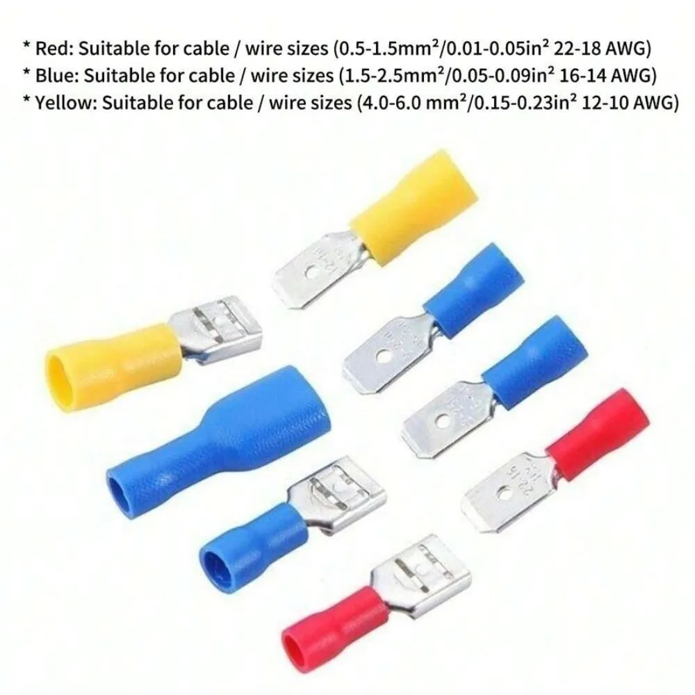 

280pcs Multicolor Wire Terminal Tinplate Bare Nose Lugs Crimp Terminals OT Type Binding Post Circular Crimping Terminal