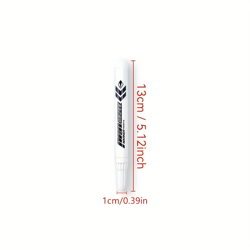 6pcs White Marker Set - High-Quality Smudge-Proof Oil-Based Ink, Medium Tip for Plastic, Glass & Metal Surfaces,Permanent Marker image 4