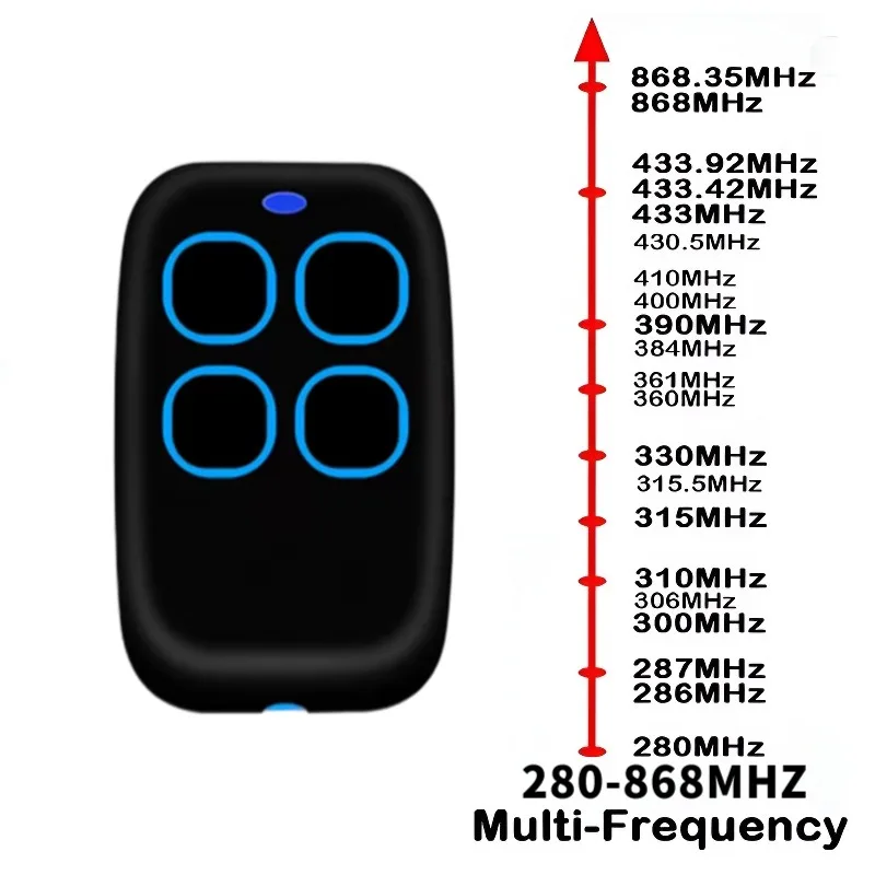 マルチ周波数 280MHz-868MHz コピー機送信機 TOP432NA、TOP432EV、TOP432EE と互換性あり ガレージドアリモートマニュアルボタン