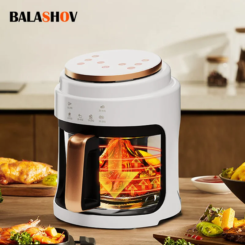 Air Fryer Visual Oil-free Electric Fryer Multi-functional Automatic Household 360°Baking LED Touchscreen Oil Air Fri