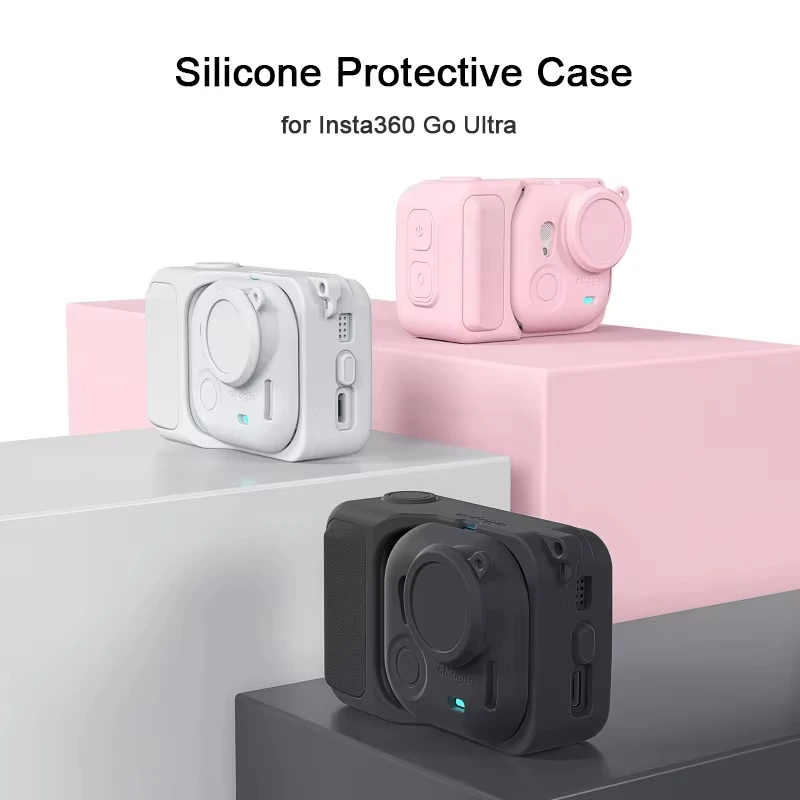 

Silicone Case Skin for Insta360 Go Ultra Action Camera Protection Cover Lens Cap with Lanyard