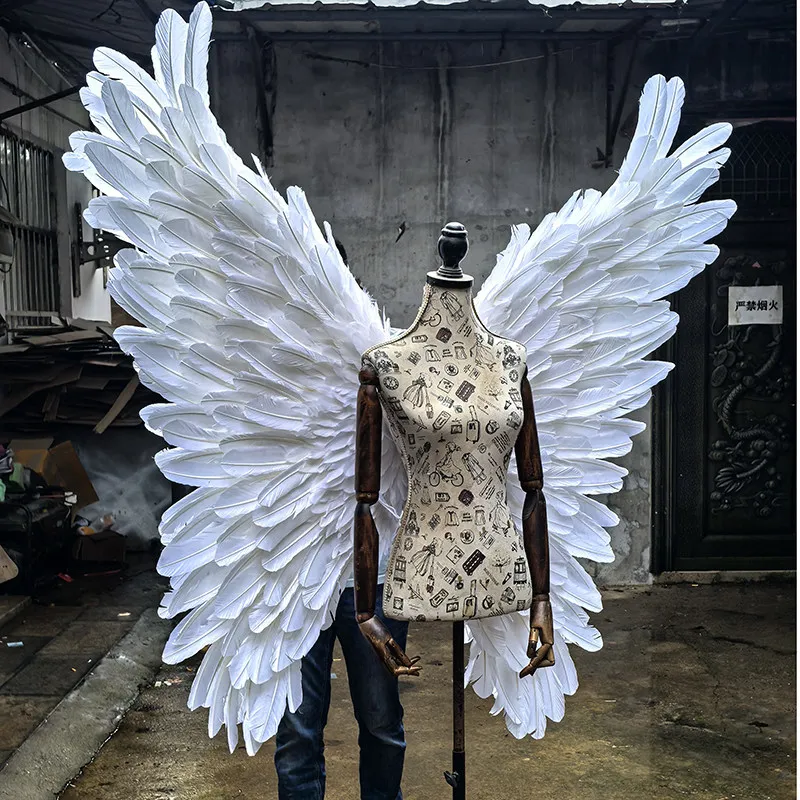 White Angel Feather Wings Model Catwalk Costume Super Wings Nightclub Performance Props Halloween Party Props