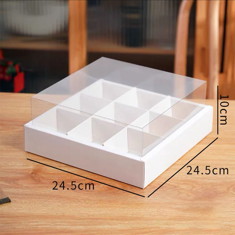 Nine-square Grid Takeout Hot Pot Packaging Box Retro Kraft Paper Baking Dessert Cake Picnic Box
