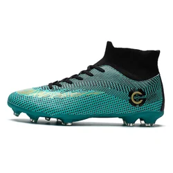 Chaussures de Football pour hommes TF/FG, montantes/basses, baskets d'extérieur, antidérapantes, avec herbe multicolore, pour l'entraînement, EUR35-45