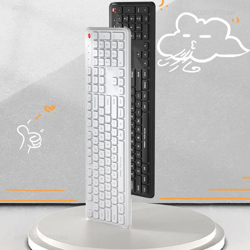 Youpin-مجموعة لوحة مفاتيح وماوس لاسلكية ، محمولة ، صامتة ، شاملة ، للمكتب ، الكمبيوتر ، المنزل ، الاتصال العام ، الحجم الكامل ، g