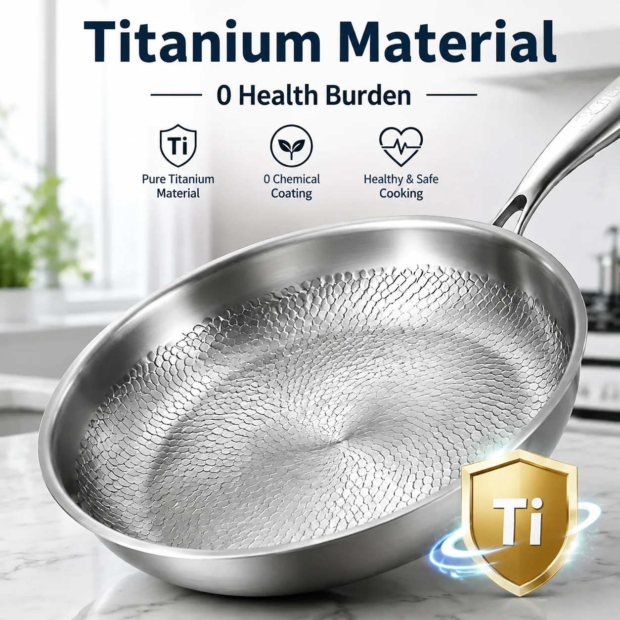 26/28cm German Rapid Heating Cookware  304 Stainless Steel with Titanium Coating