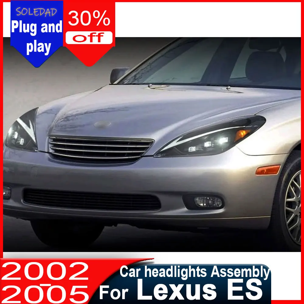 Car Headlights For Lexus ES 2002 2003 2004 2005 Headlight  Projetor head Lamp Daytime Running Light Car Accessories
