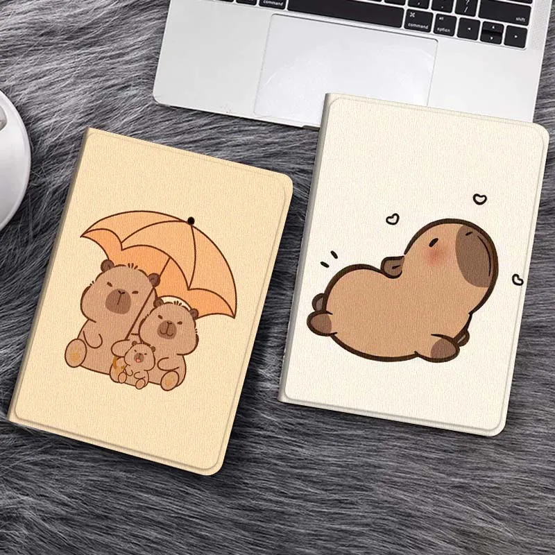 

Cute Capybara Flower Beautiful Gift For Huawei MediaPad T5 T10s M6 M5Lite SE Honor Tab 5 6 7 V7 V8 X8a X9a Pro Soft Tablet Case