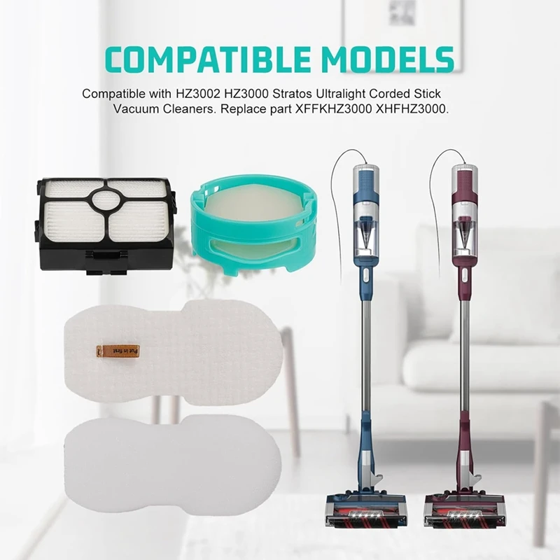 Filtros de repuesto para Shark HZ3002 HZ3000 Stratos, filtros de vacío ultraligeros con cable, cartucho neutralizador de olores