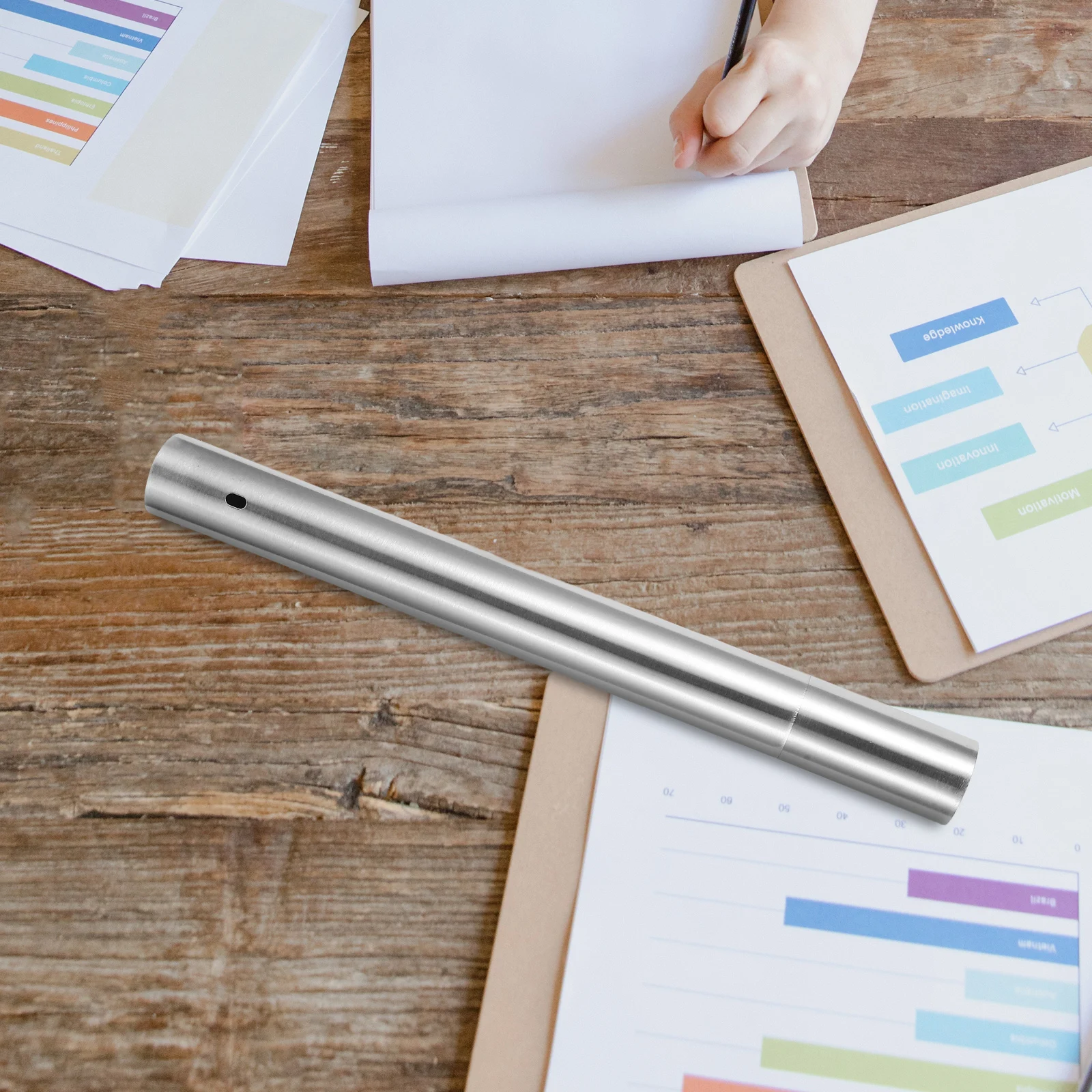 Zertifikats-Aufbewahrungsrohr, Edelstahl-Zylinder für Diplome, Geburtsurkunden, Taufe, Andenken, abschließbare Abdeckung, elegant