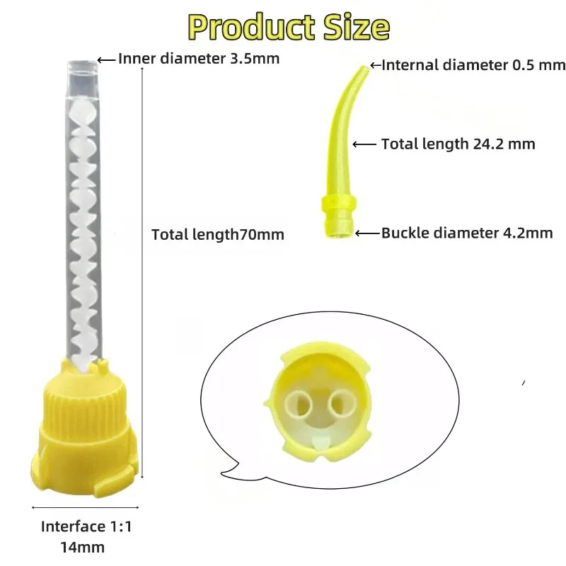 Dental Impression Mixing Tips Disposable Intra Oral Mixing Tips Silicone Rubber Mixing Head Impression Material Dental Supplies