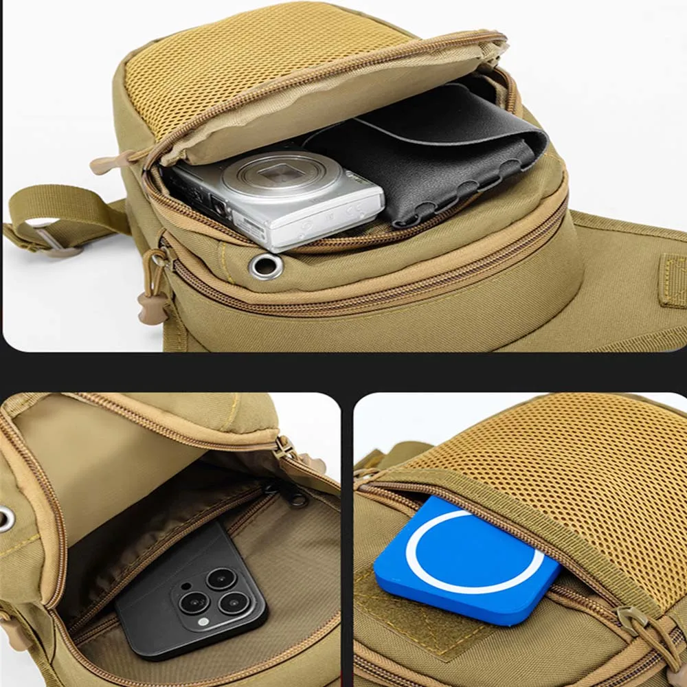 حقيبة الساق التكتيكية دراجة نارية الساق حزمة للجنسين سعة قابلة للتوسيع مادة متينة أشرطة كتف قابلة للتعديل الأنشطة في الهواء الطلق