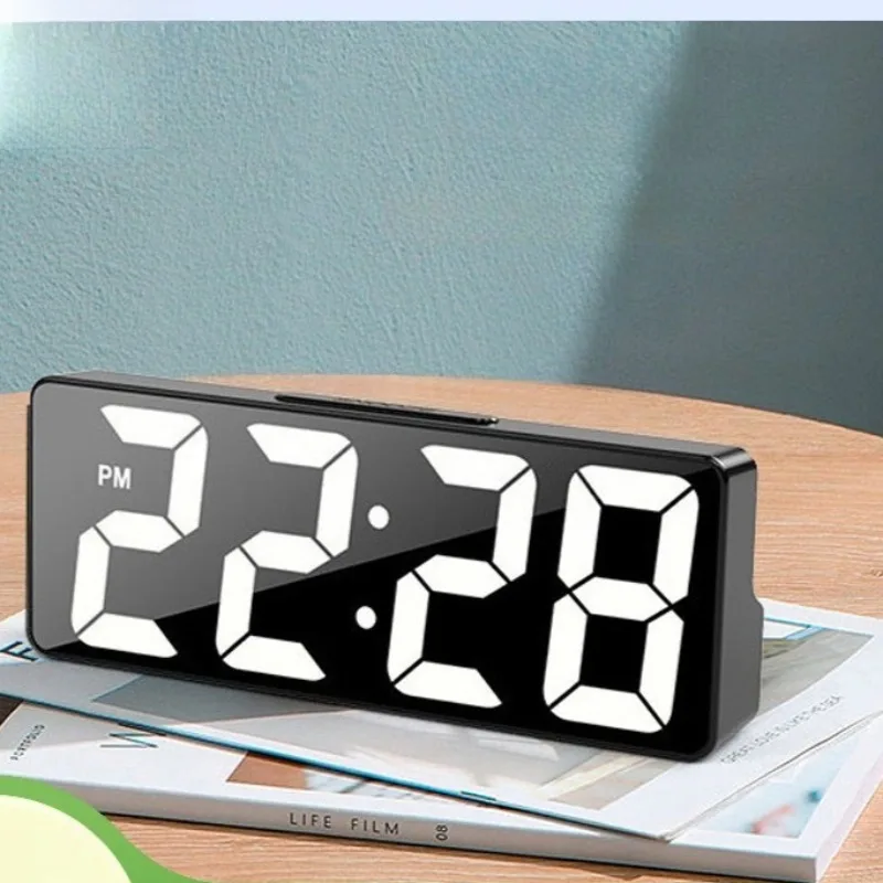 LED Living Room Bedside Desk Clocks Student Dual-purpose Electronic Alarm Clocks Multi-function Clock Bedroom Desktop Ornament