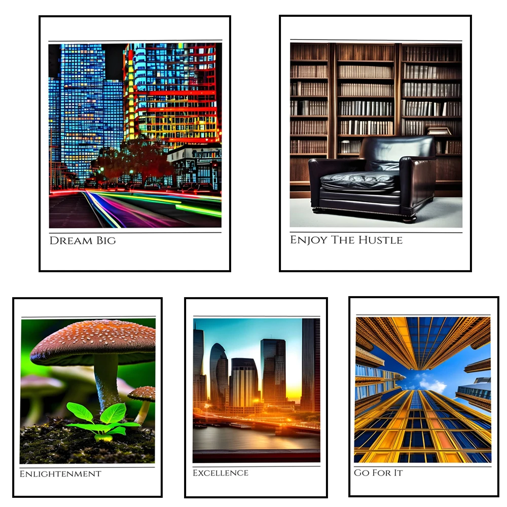 Motivational Poster Excellence Enlightenment Discipline Bliss Ambition Mindfulness Design for Office Decor Spiritual Energy