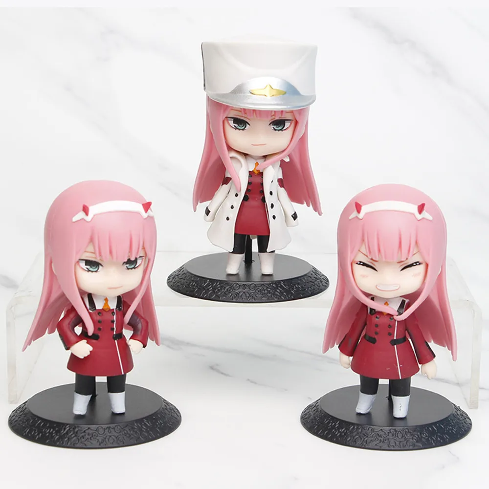 3 Pcs/set DARLING in the FRANXX 10cm Figures Zero Two Model Anime Doll Ornament Q-Version Figurine Toy Gift Goods