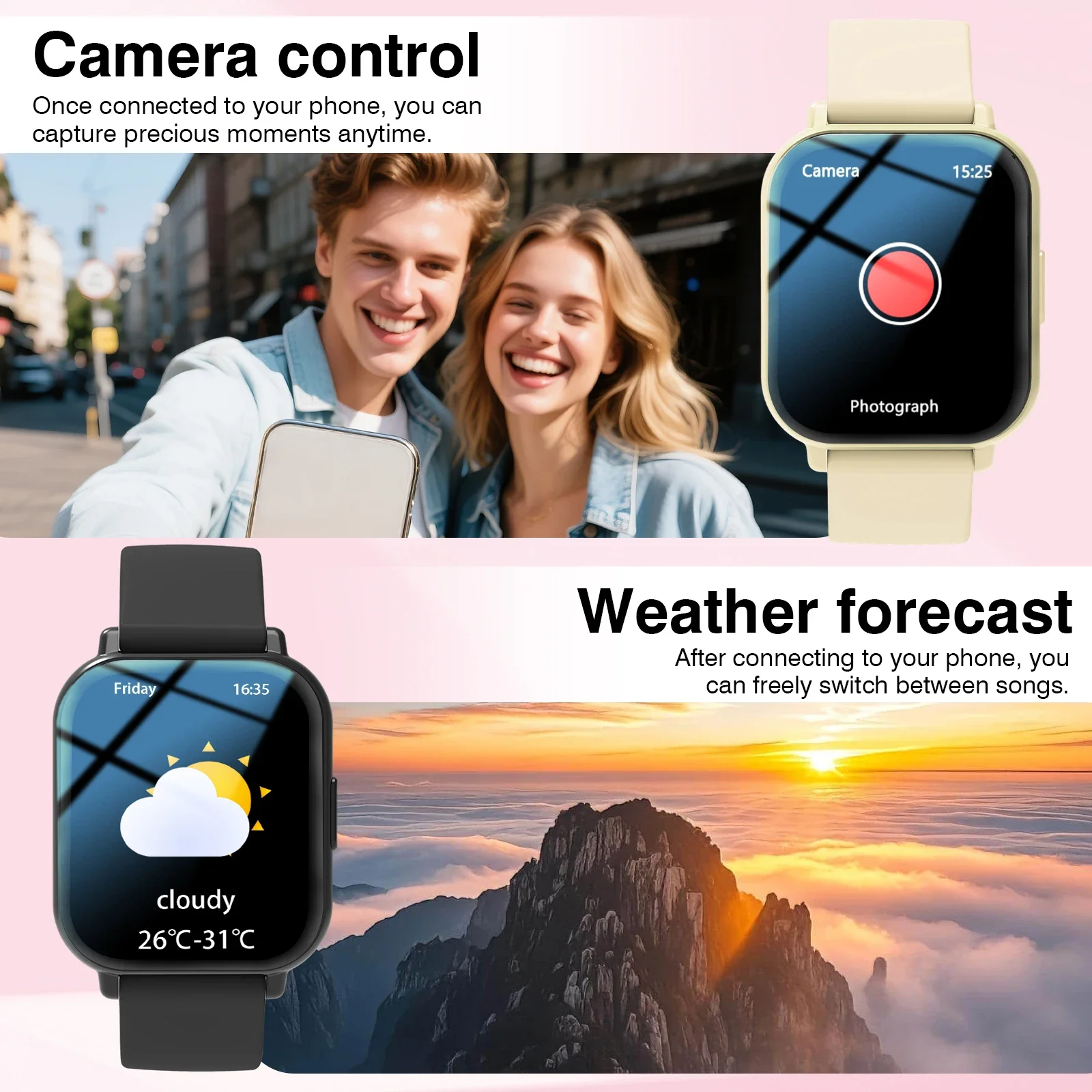 Smartwatch Calling جديد شعبي شحن لاسلكي للرجال BT Call Women Sport Step وتتبع السعرات الحرارية ساعة ذكية لنظام IOS Android