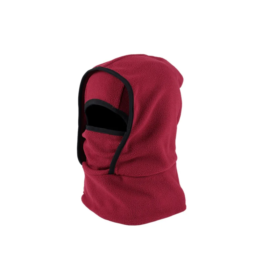 Double Layer Balaclava Cycling Cap Neck Protection Cold-proof Ski Windproof Cap Windproof Fleece Warm Hat Mask Women Men