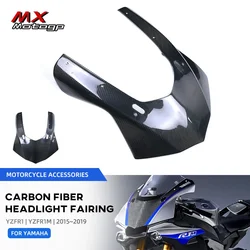 YZFR1 Motorcycle Carbon Fiber Front Upper Fairing Headlight Cowl Nose Panel Fit For YAMAHA YZF R1 R1M 2015 2016 2017 2018 2019