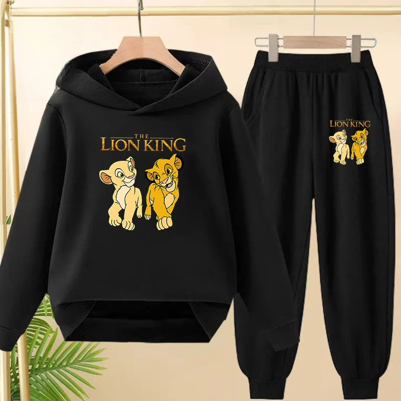 

Boy Girl 2 Piece 3-12 Age Children Leisure The Lion King Hoodie+Trousers Pullover Hooded Autumn Winter New Style Sportswear Nice