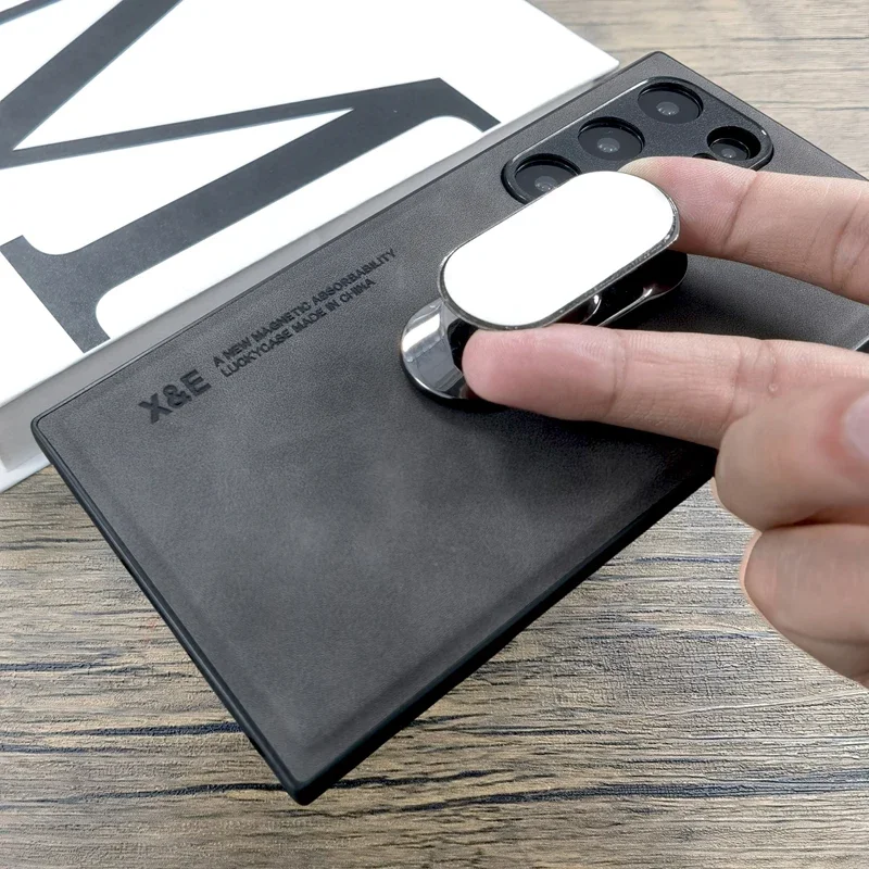 حافظة مغناطيسية جلدية مثبتة على السيارة لسامسونج جالاكسي S25 S24 S23 S22 S21 S20 FE نوت 20 الترا بلس A55 A54 A53 A52 A15 5G غطاء