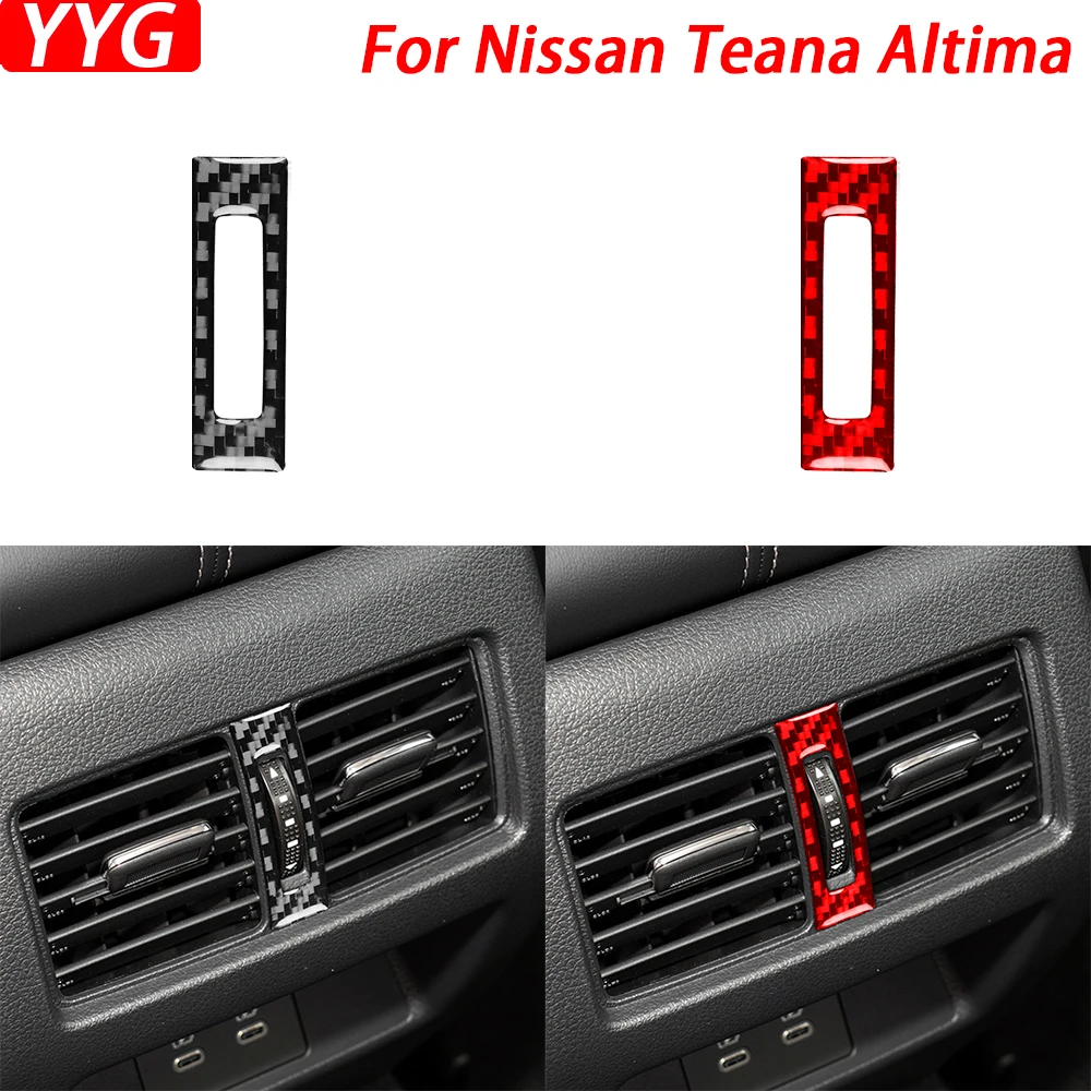 

For Nissan Teana Altima 2019-2024 Carbon Fiber Rear Air Outlet Knob Panel Trim Cover Car Interior Decoration Accessories Sticker