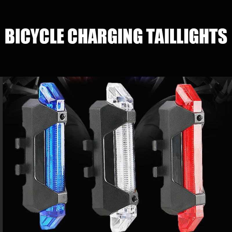 

Bike Tail Light USB Charging Warning Flashing Night Riding LED Waterproof Lamp Cycling Rechargeable Tail Light Bicycle Equipment