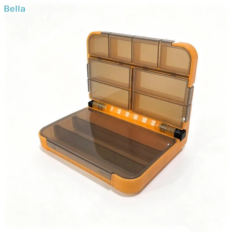 〔M〕1Pcs Fishing Tackle Box With Independent Compartments & DIY Partitions Damping Shaft Design For Fishing Accessories Storage